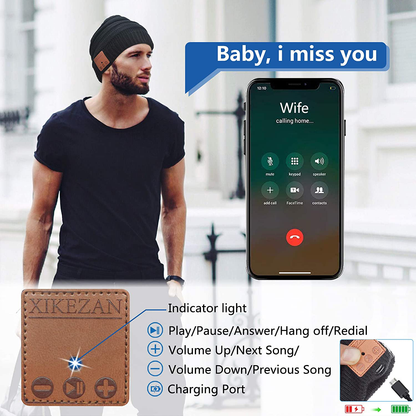 Bluetooth Beanie Novelty Headwear Christmas Stocking Stuffer Gifts for Men Women Arts & Entertainment > Party & Celebration > Gift Giving XIKEZAN   