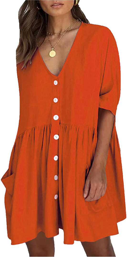 Wander Agio Beach Swimsuit for Women Sleeve Coverups Bikini Cover up Shirt Button Pocket down Skirt Apparel & Accessories > Clothing > Swimwear Kylie Max   