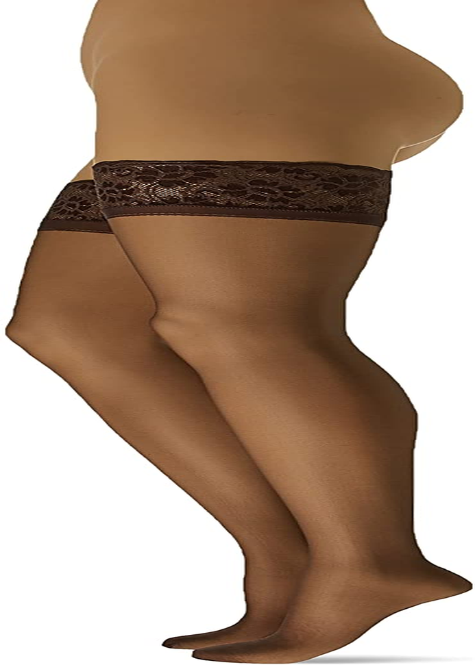 Hanes Silk Reflections Women'S Lace Top Thigh High Apparel & Accessories > Clothing > Underwear & Socks > Shapewear Hanes   