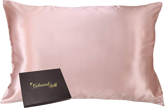 Celestial Silk 100% Pure Mulberry Silk Pillowcase Premium 25 Momme for Hair and Skin, Hypoallergenic Charmeuse Silk Weave on Both Sides - Hidden Zipper Closure (King, Vintage Pink) Arts & Entertainment > Party & Celebration > Gift Giving Celestial Silk Vintage Pink King 