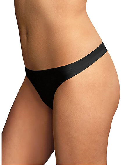 Maidenform Women'S Comfort Devotion Hipster Panty Apparel & Accessories > Clothing > Underwear & Socks > Underwear Maidenform Thong - Black W/Body Beige Lining Thong X-Large