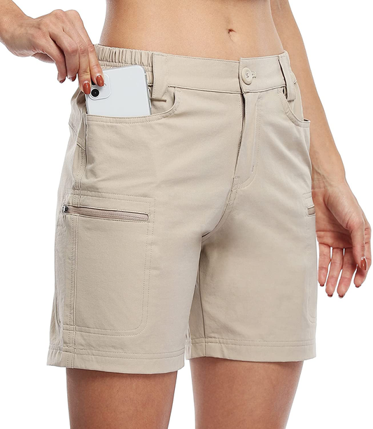 Willit Women'S Hiking Cargo Shorts Stretch Golf Active Shorts Outdoor Summer Shorts with Pockets Water Resistant 5" Apparel & Accessories > Clothing > Shorts Kylie Max   