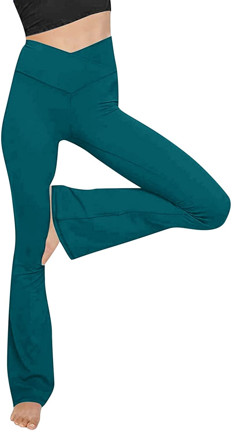 Burband Womens Bootcut Yoga Pants Tummy Control Non See through High Waisted Lounge Pants Bootleg Work Pants Dress Pants Apparel & Accessories > Clothing > Underwear & Socks > Shapewear Burband   
