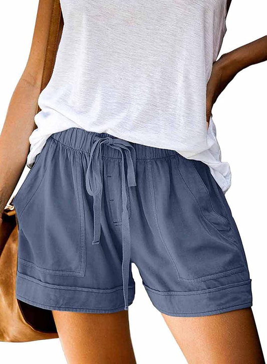 Wielsscca Womens Drawstring Shorts Summer Elastic Waist Casual Lightweight with Pockets Apparel & Accessories > Clothing > Shorts Kylie Max   