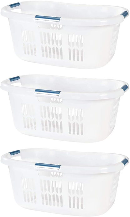 Rubbermaid 2.1-Bushel Small Hip-Hugger Portable Plastic Laundry Basket with Grab-Through Handles, White (3-Pack) Apparel & Accessories > Clothing > Underwear & Socks > Underwear Rubbermaid   