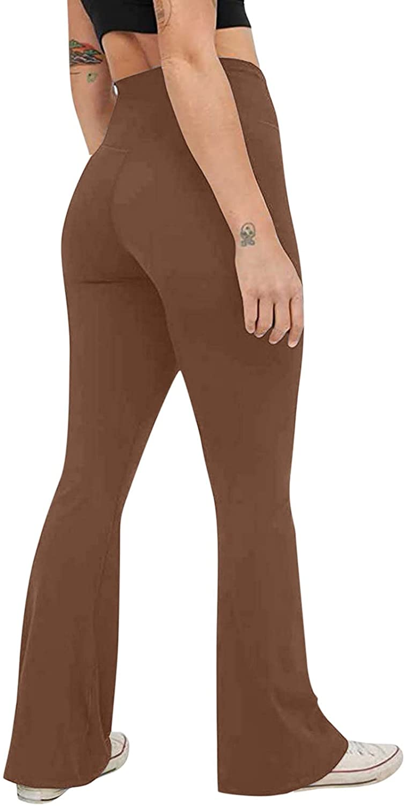 Burband Womens Bootcut Yoga Pants Tummy Control Non See through High Waisted Lounge Pants Bootleg Work Pants Dress Pants Apparel & Accessories > Clothing > Underwear & Socks > Shapewear Burband   