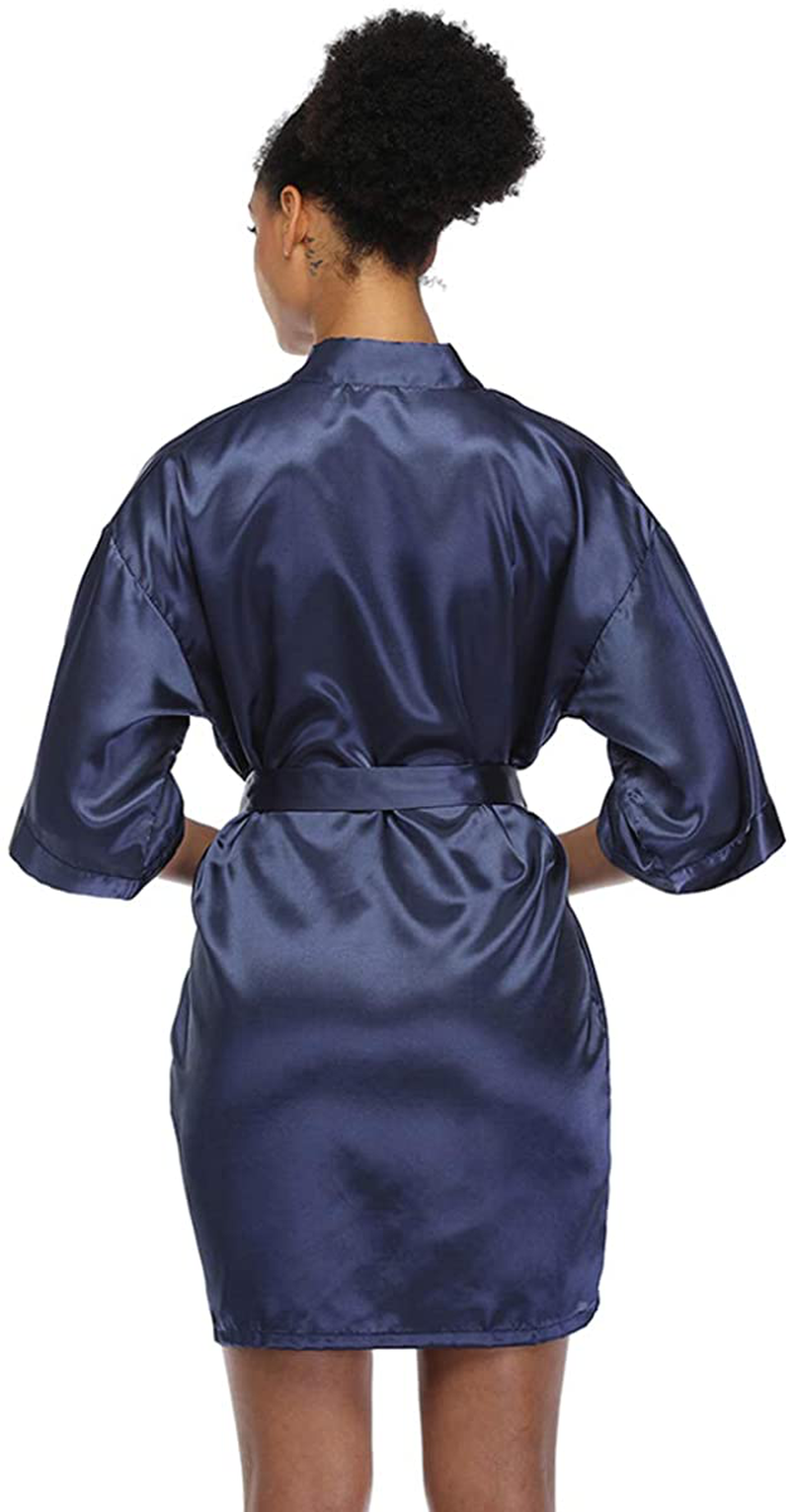 Short Silky Robe for Women Bridal Lightweight Sleepwear Satin Kimono Bathrobe Apparel & Accessories > Clothing > Sleepwear & Loungewear > Robes Ferrendo   
