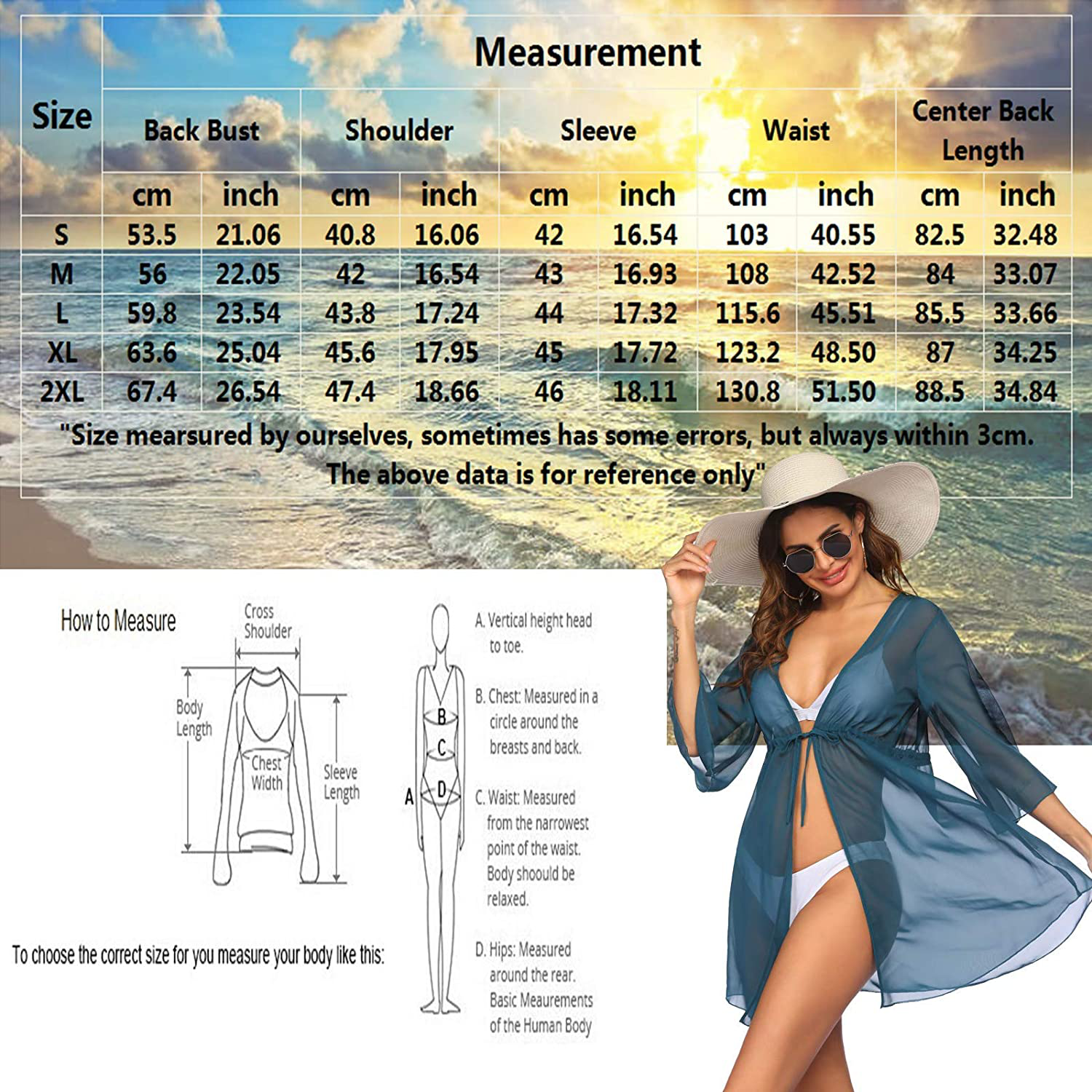 Ekouaer Cover up Women Bathing Suit Coverups Short Swim Cardigan Chiffon Pool Kimino Sheer Bikini Beachdress Apparel & Accessories > Clothing > Swimwear Kylie Max   