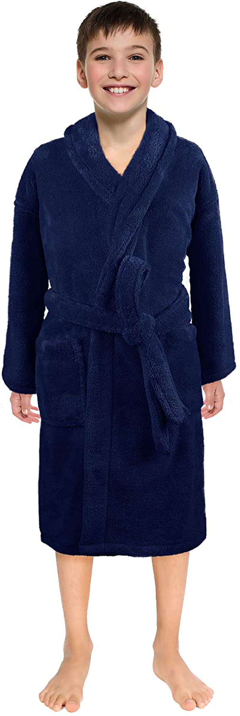 Turkish Linen Ultra-Soft Plush Shawl 100% Polyester Robes for Boys and Girls Apparel & Accessories > Clothing > Sleepwear & Loungewear > Robes Kylie Max   