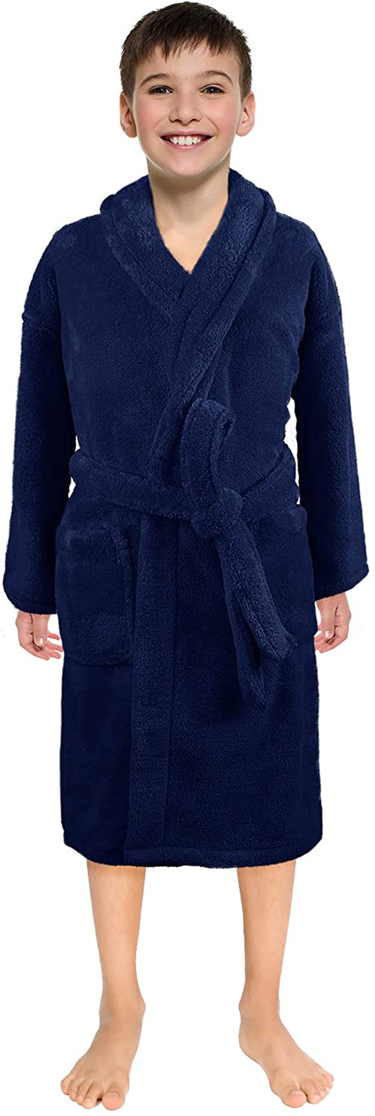 Turkish Linen Ultra-Soft Plush Shawl 100% Polyester Robes for Boys and Girls Apparel & Accessories > Clothing > Sleepwear & Loungewear > Robes Kylie Max   