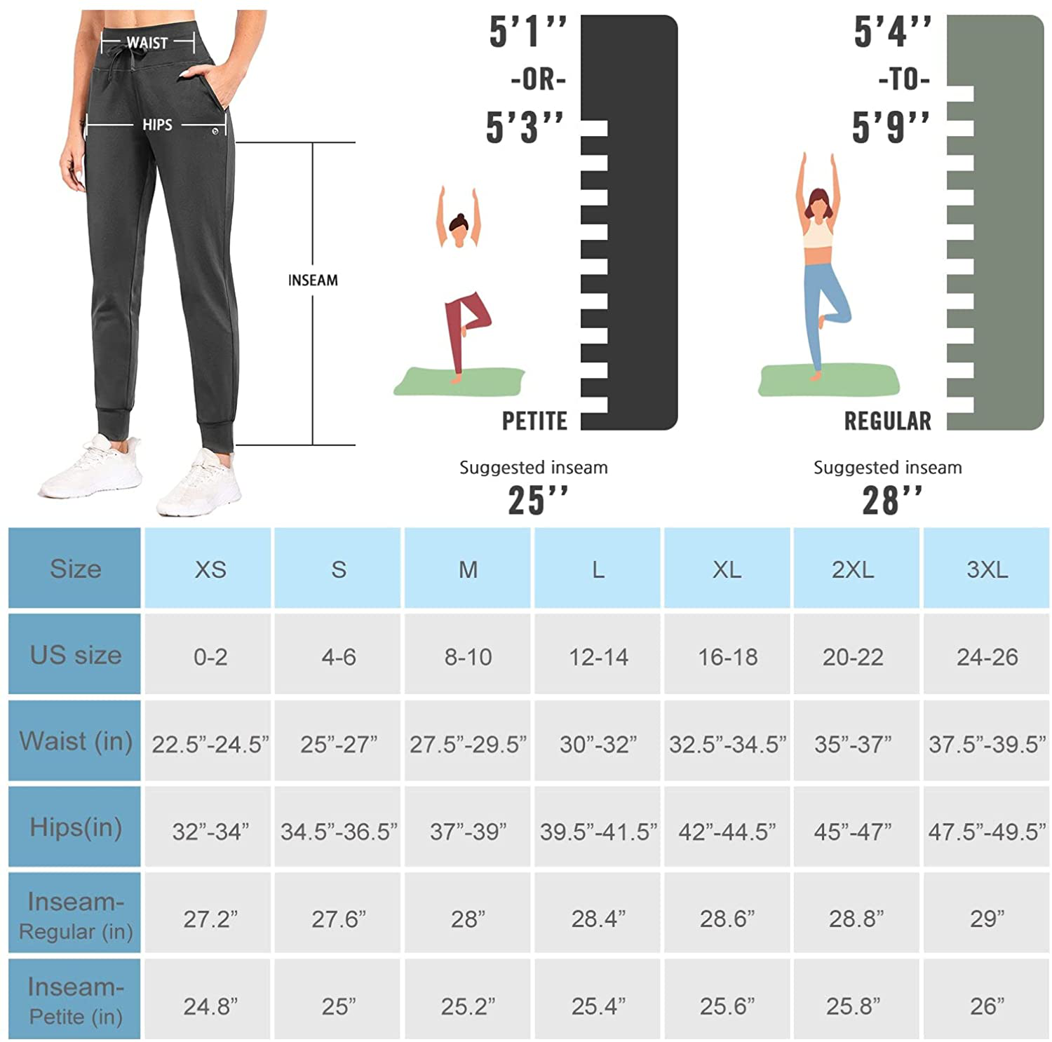 BALEAF Women'S Fleece Lined Pants Water Resistant Sweatpants High Waisted Thermal Joggers Winter Running Hiking Pockets Apparel & Accessories > Clothing > Activewear Kylie Max   