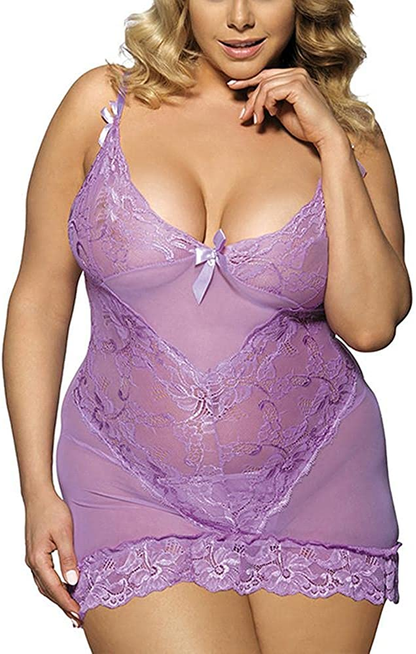 Women Sexy Lingerie,Ladies Sling Bodysuit Strappy Underwear,Exotic Bras Garters Panties Lace Baby Dolls Bustiers Corsets Apparel & Accessories > Clothing > Underwear & Socks > Shapewear AKshehe #2purple Large 