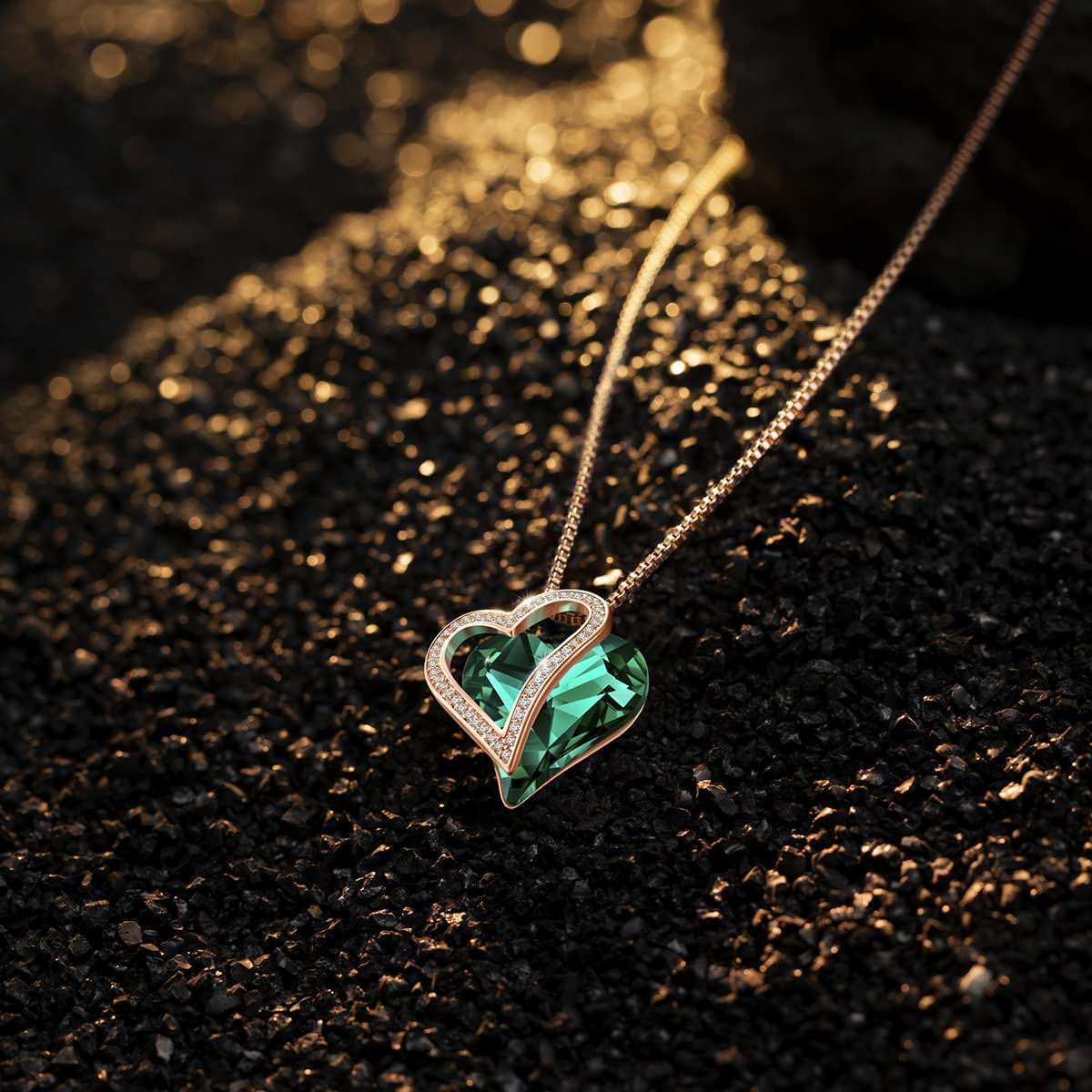 Sumonyo White Gold Plated Love Heart Pendant Necklaces for Women Silver Tone Crystals Birthstone Jewelry Gifts for Women Mother's Day Birthday Anniversary Day Party Arts & Entertainment > Party & Celebration > Gift Giving Sumonyo   