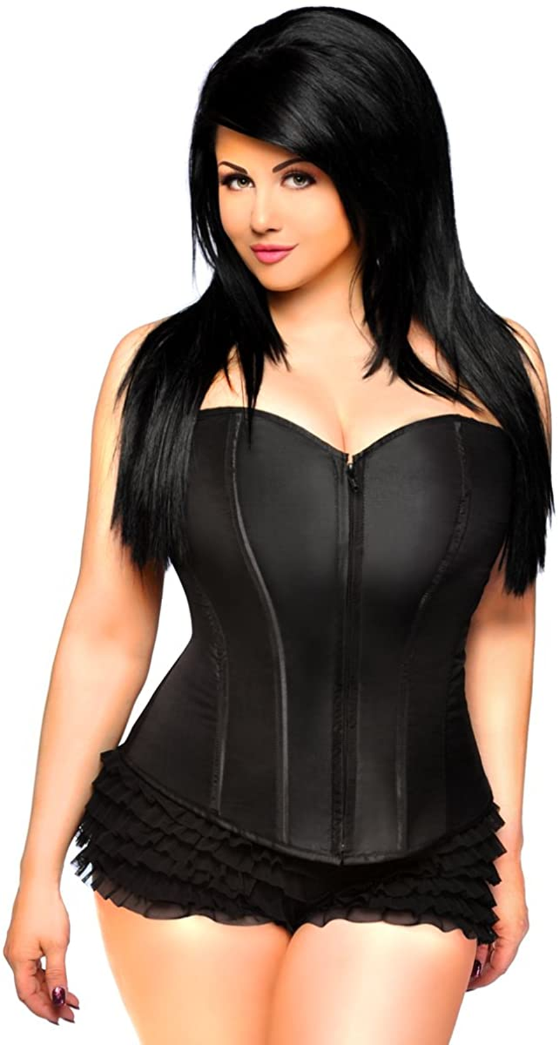Daisy Corsets Women'S Lavish Front Zipper Corset Apparel & Accessories > Clothing > Underwear & Socks > Lingerie Daisy corsets Black X-Large 