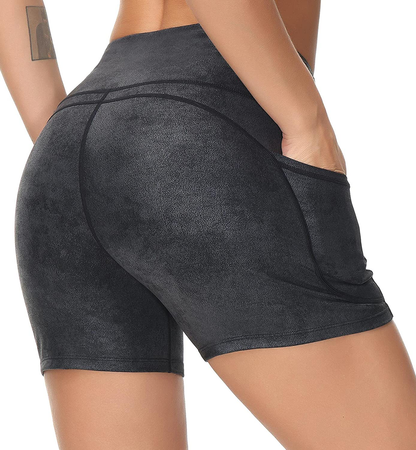 Dragon Fit High Waist Yoga Shorts for Women with 2 Side Pockets Tummy Control Running Home Workout Shorts Apparel & Accessories > Clothing > Shorts Kylie Max   