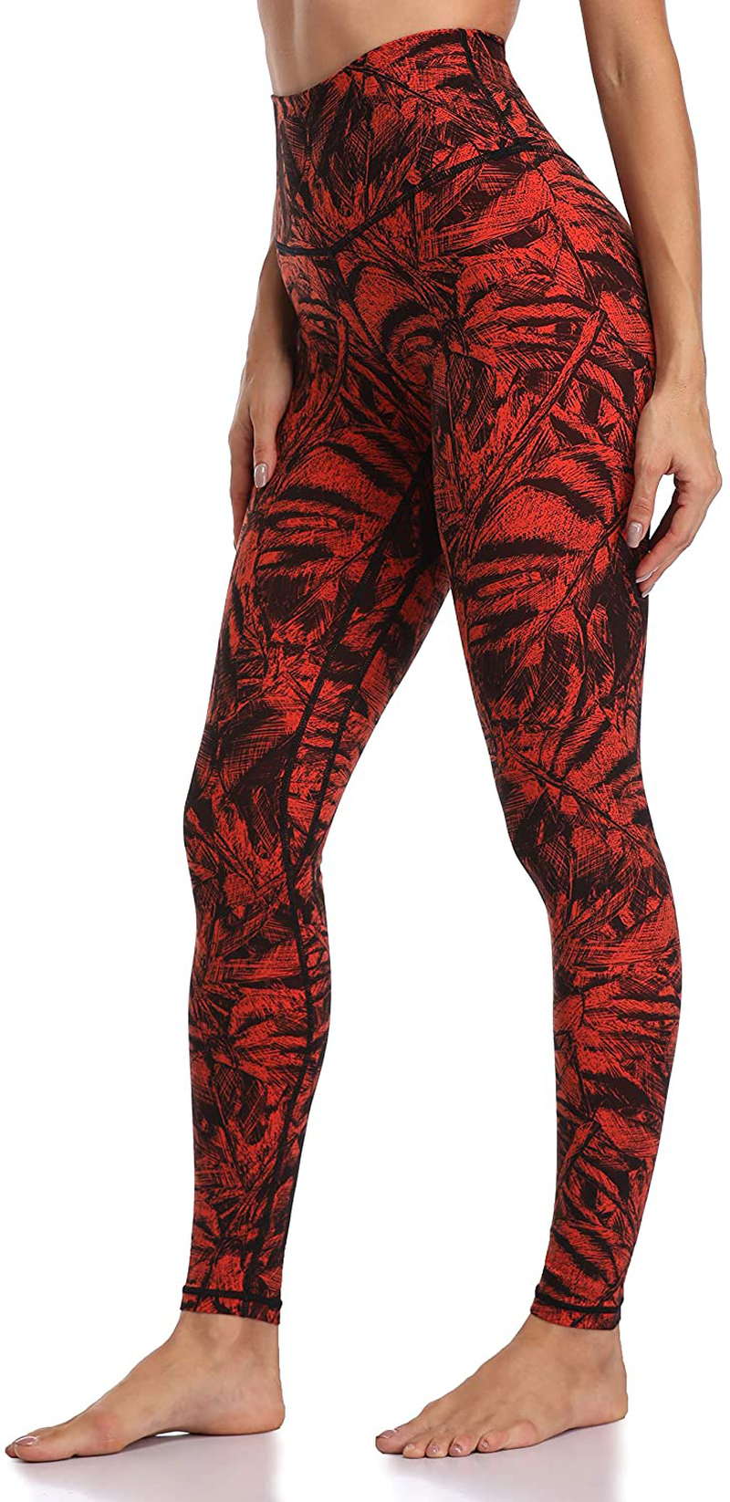 Colorfulkoala Women's High Waisted Pattern Leggings Full-length Yoga Pants Apparel & Accessories > Clothing > Activewear Colorfulkoala Abstract Flame Leaves X-Large 