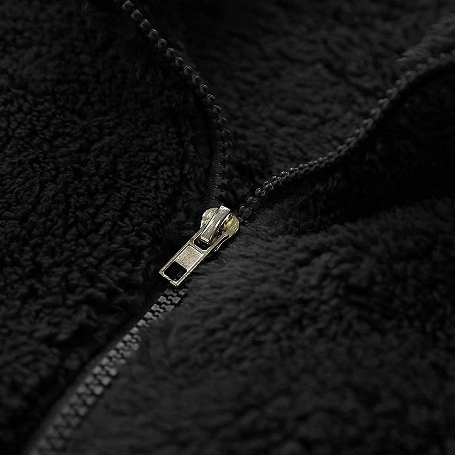 Merthy Mens Fuzzy Sherpa Fleece Jacket Casual Long Sleeve Stand Collar Furry Faux Woolen Cardigan Coat Zipper Teddy Coats Apparel & Accessories > Clothing > Underwear & Socks > Shapewear Merthy   