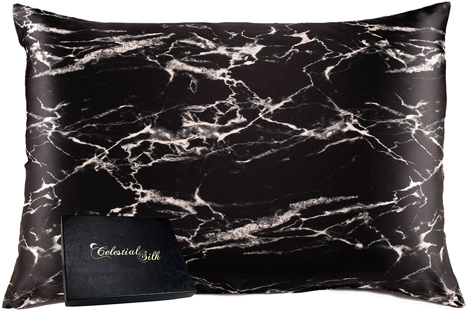 Celestial Silk 100% Pure Mulberry Silk Pillowcase Premium 25 Momme for Hair and Skin, Hypoallergenic Charmeuse Silk Weave on Both Sides - Hidden Zipper Closure (King, Vintage Pink) Arts & Entertainment > Party & Celebration > Gift Giving Celestial Silk Black Marble Queen 