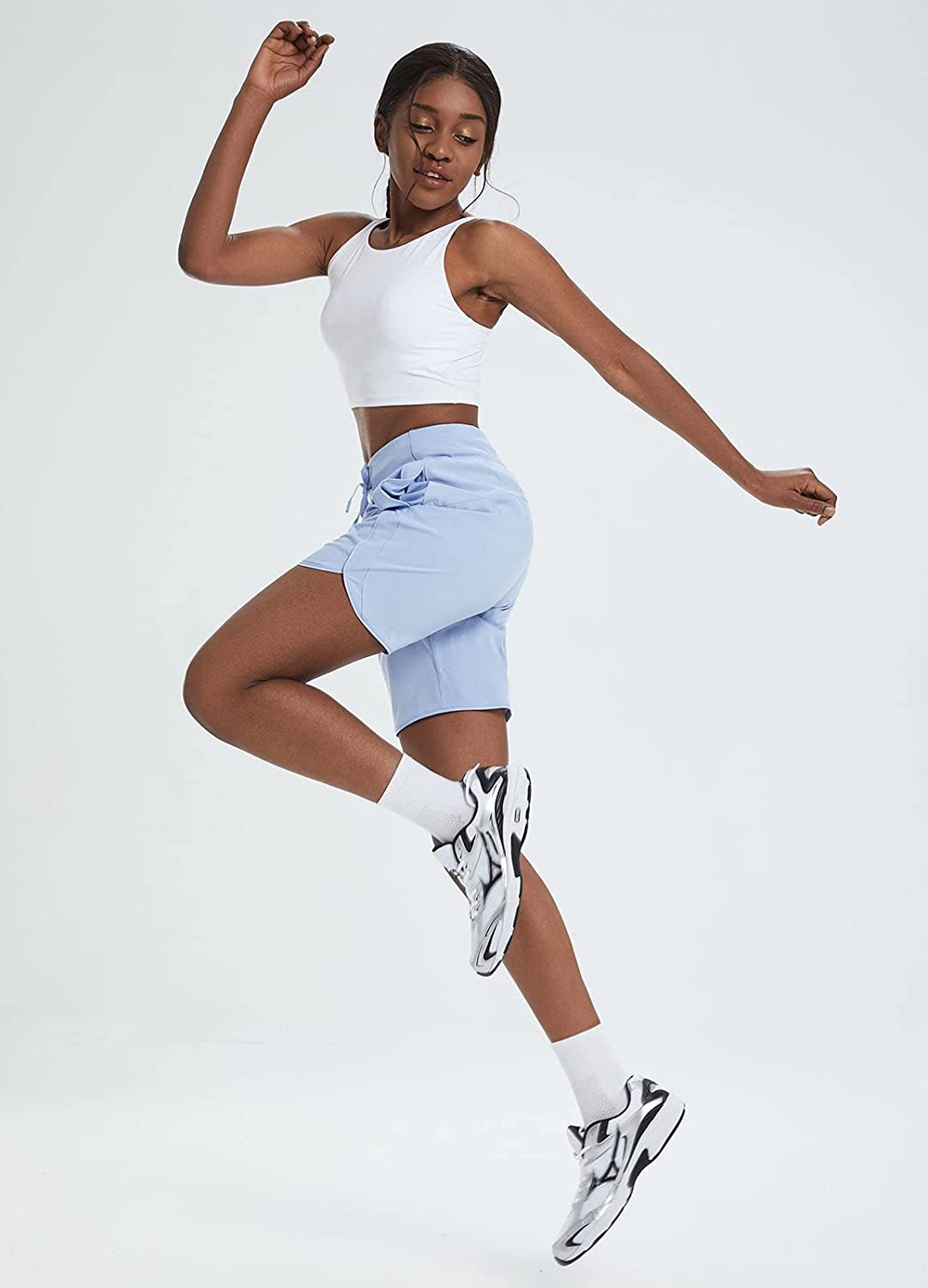 BALEAF Women'S 7" Long Shorts Lightweight for Running Workout Hiking Unlined Zipper Pocket Quick Dry Apparel & Accessories > Clothing > Shorts Kylie Max   