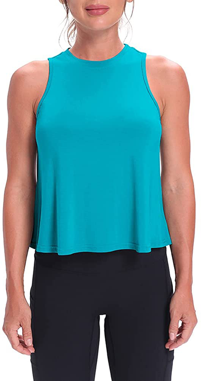 Mippo Crop Tops for Women Womens Workout Tops Flowy Cropped Tank Tops Athletic Shirts Apparel & Accessories > Clothing > Activewear Kylie Max   