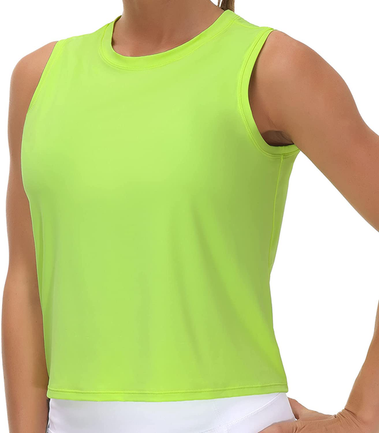 Ice Silk Workout Tops for Women Quick Dry Muscle Gym Running Shirts Sleeveless Flowy Yoga Tank Tops Apparel & Accessories > Clothing > Activewear Kylie Max   