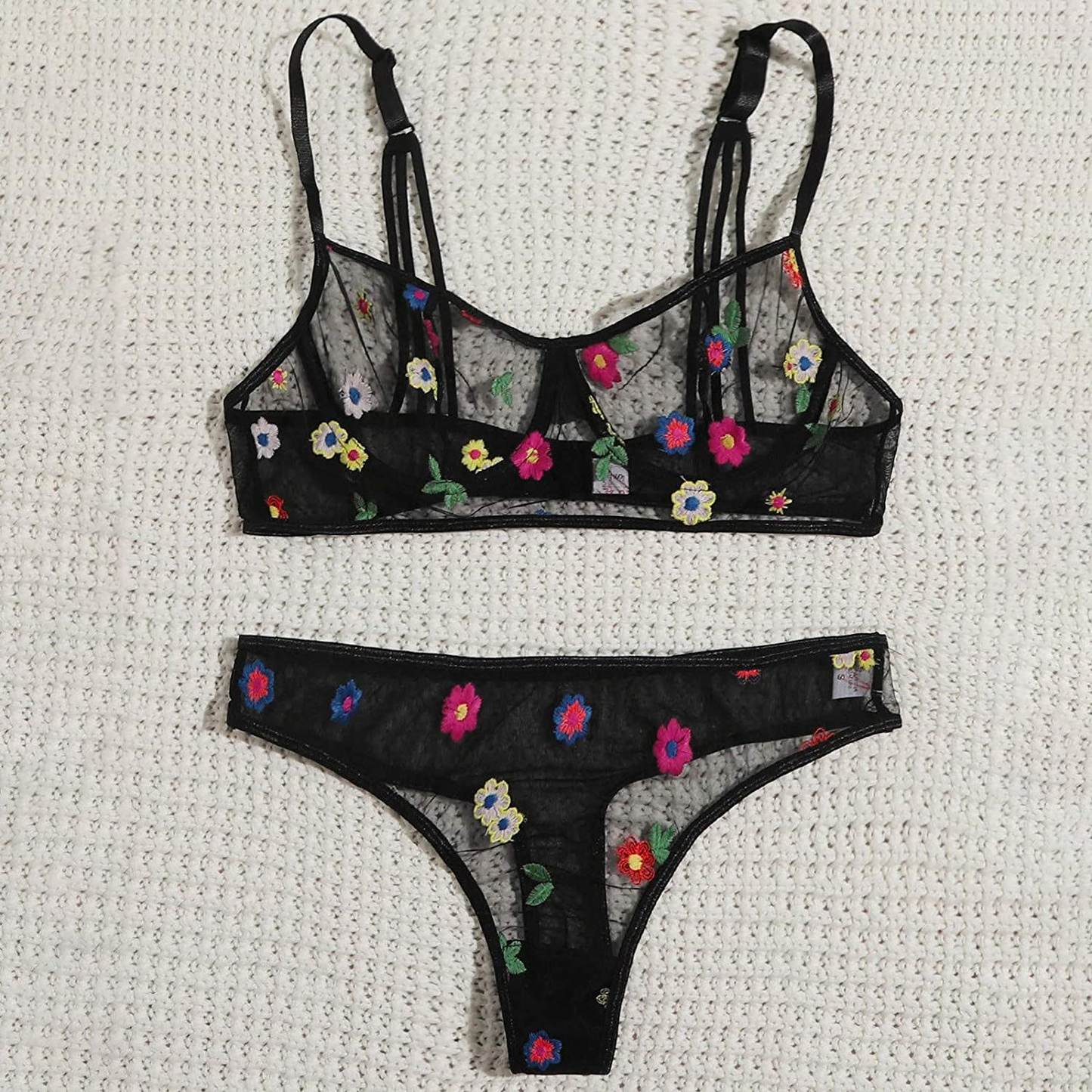 Women Perspective Strappy Bralette Sexy Sling Lingerie Teddy Corset Babydolls Chemise,Sleepwear Lace Bras&Thong Pajamas Set Apparel & Accessories > Clothing > Underwear & Socks > Shapewear aneralied   