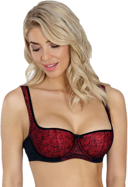 Rosme Womens Balconette Bra, Collection Grand Apparel & Accessories > Clothing > Underwear & Socks > Bras Rosme Red 44C 
