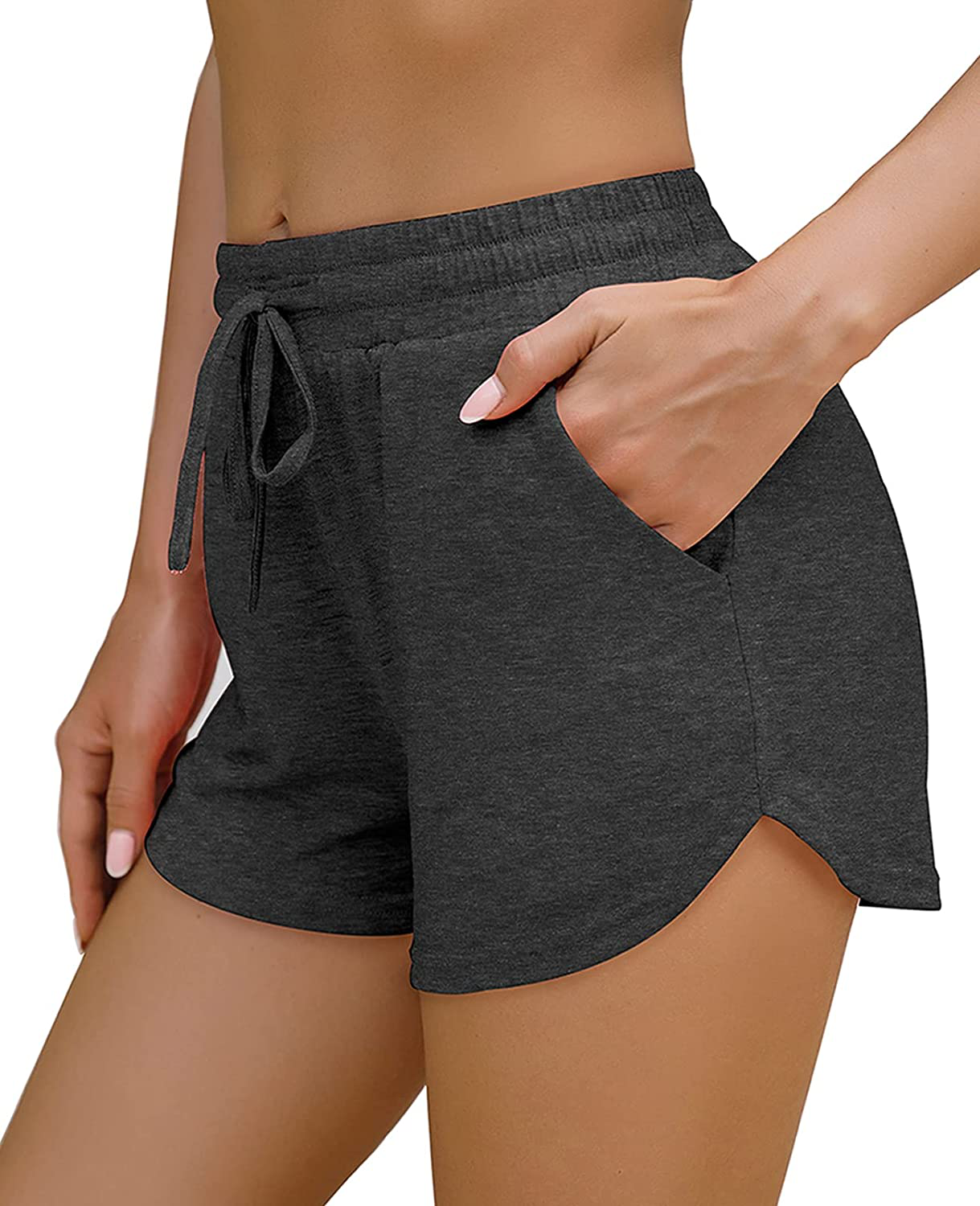 OFEEFAN Womens Athletic Shorts Running Dolphin Shorts with Pockets and Drawstring Apparel & Accessories > Clothing > Shorts Kylie Max   