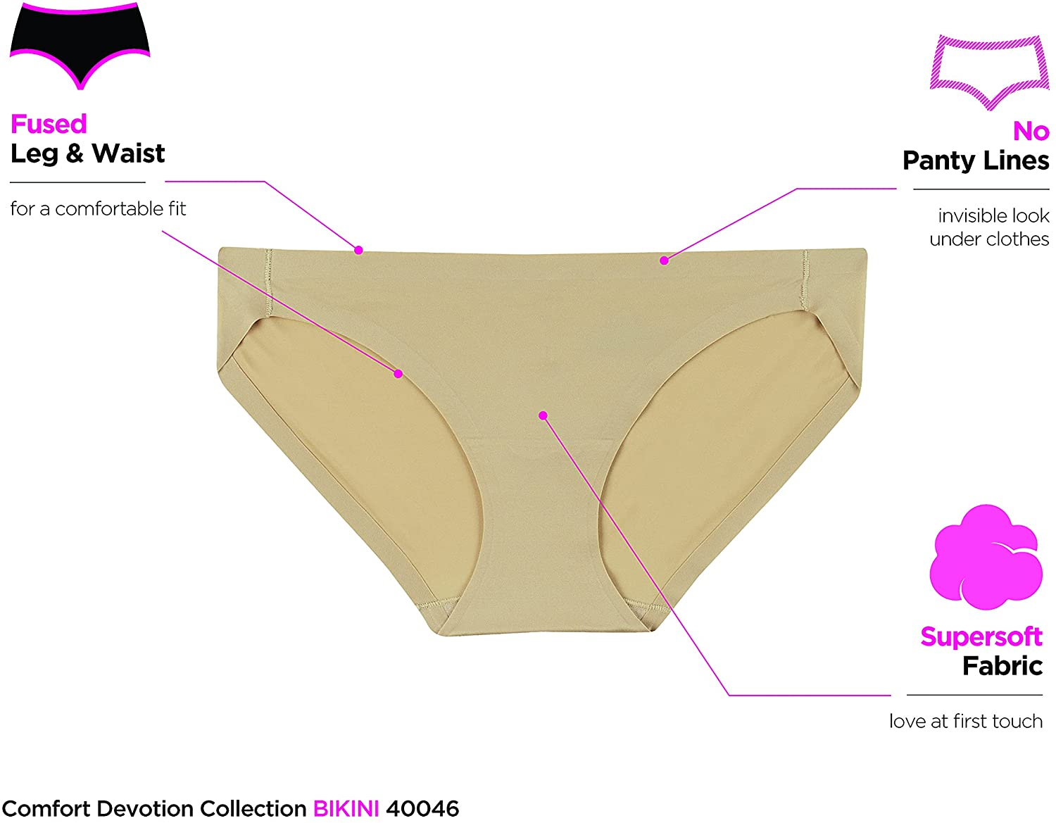 Maidenform Women'S Comfort Devotion Hipster Panty Apparel & Accessories > Clothing > Underwear & Socks > Underwear Maidenform   