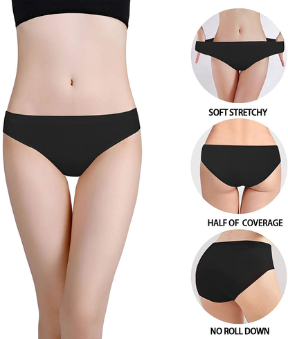 Dlala 7 Pack Women Seamless Underwear No Show Breathable Soft Stretch Bikini Panties Apparel & Accessories > Clothing > Underwear & Socks > Underwear Dlala   