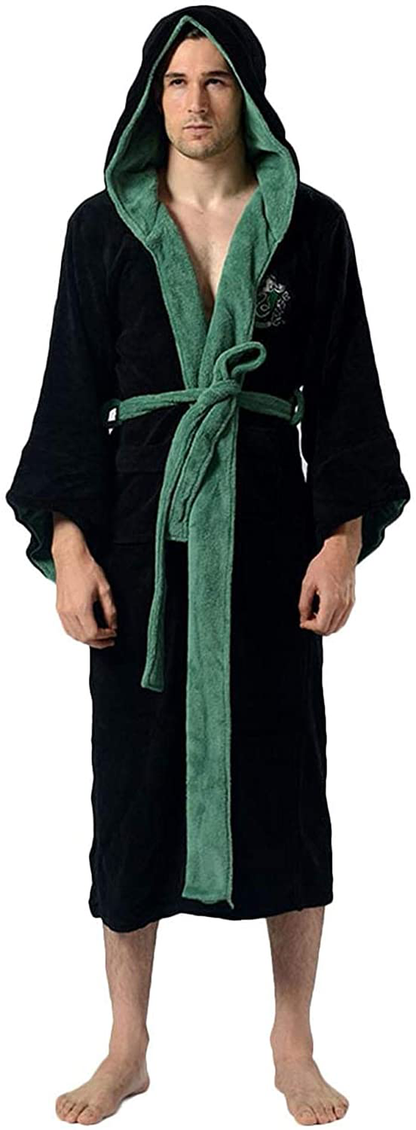 Harry Potter Slytherin Adult Fleece Hooded Bathrobe (One Size) Apparel & Accessories > Clothing > Sleepwear & Loungewear > Robes Kylie Max   