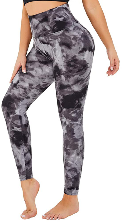 Gayhay High Waisted Leggings for Women - Soft Opaque Slim Tummy Control Printed Pants for Running Cycling Yoga Apparel & Accessories > Clothing > Activewear GAYHAY Black Tie Dye Large-X-Large 