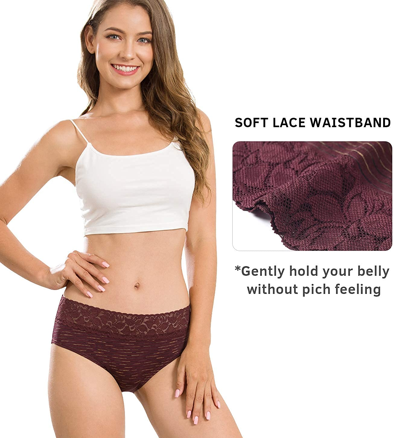 Cotton Hipster Panties for Women Lace Hiphugger Panties Bikini Underwear Pack Apparel & Accessories > Clothing > Underwear & Socks > Underwear Altheanray   