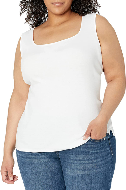 Ruby Rd. Women'S Plus-Size 1X1 Rib Square Neck Sleeveless Tank Apparel & Accessories > Clothing > Activewear Kylie Max   