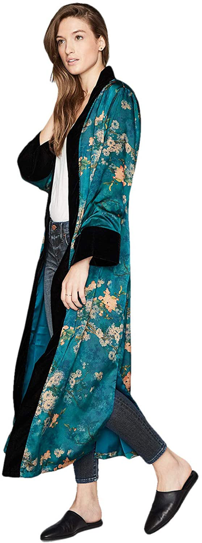 KIM+ONO Women'S Kimono Wrap - Watercolor Floral Apparel & Accessories > Clothing > Sleepwear & Loungewear > Robes KIM+ONO   