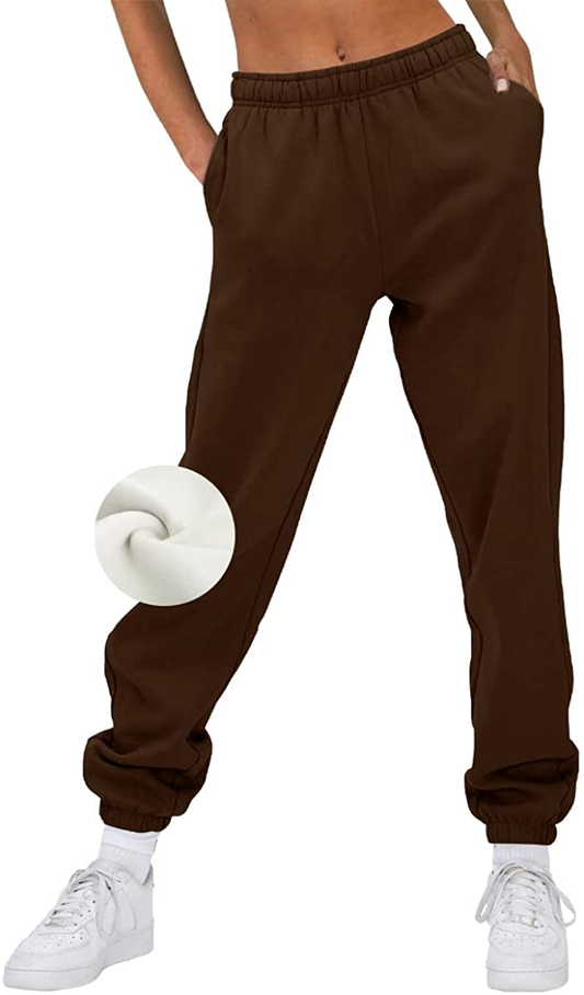 EFAN Womens Fleece Sweatpants Warm Baggy Pants Comfy Oversized Fall Joggers High Waisted Cotton Lounge with Pockets Apparel & Accessories > Clothing > Activewear Kylie Max   