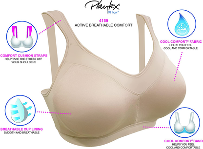 Playtex Women'S 18 Hour Active Lifestyle Full Coverage Bra #4159 Apparel & Accessories > Clothing > Underwear & Socks > Bras Kylie Max   