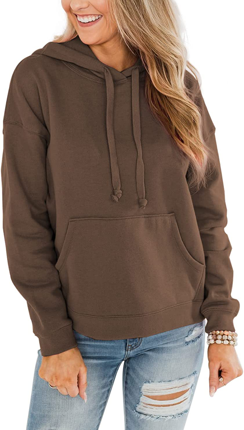 ORANDESIGNE Women’S Casual Hoodies Long Sleeve Pullover Tops Loose Lightweight Sweatshirt with Pocket Apparel & Accessories > Clothing > Activewear Kylie Max   