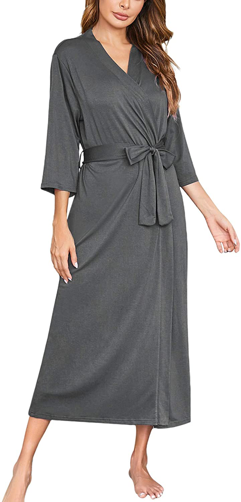 Ekouaer Womens Robes, Lightweight Cotton Robe Soft Sleepwear Ladies Loungewear Dressing Gown Long Bathrobe Apparel & Accessories > Clothing > Sleepwear & Loungewear > Robes Ekouaer   