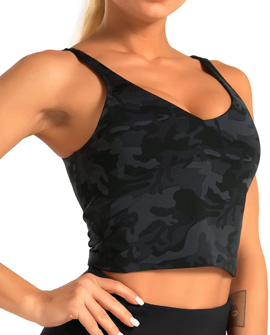 Dragon Fit Sports Bra for Women Longline Padded Bra Yoga Crop Tank Tops Fitness Workout Running Top Apparel & Accessories > Clothing > Underwear & Socks > Bras Kylie Max   