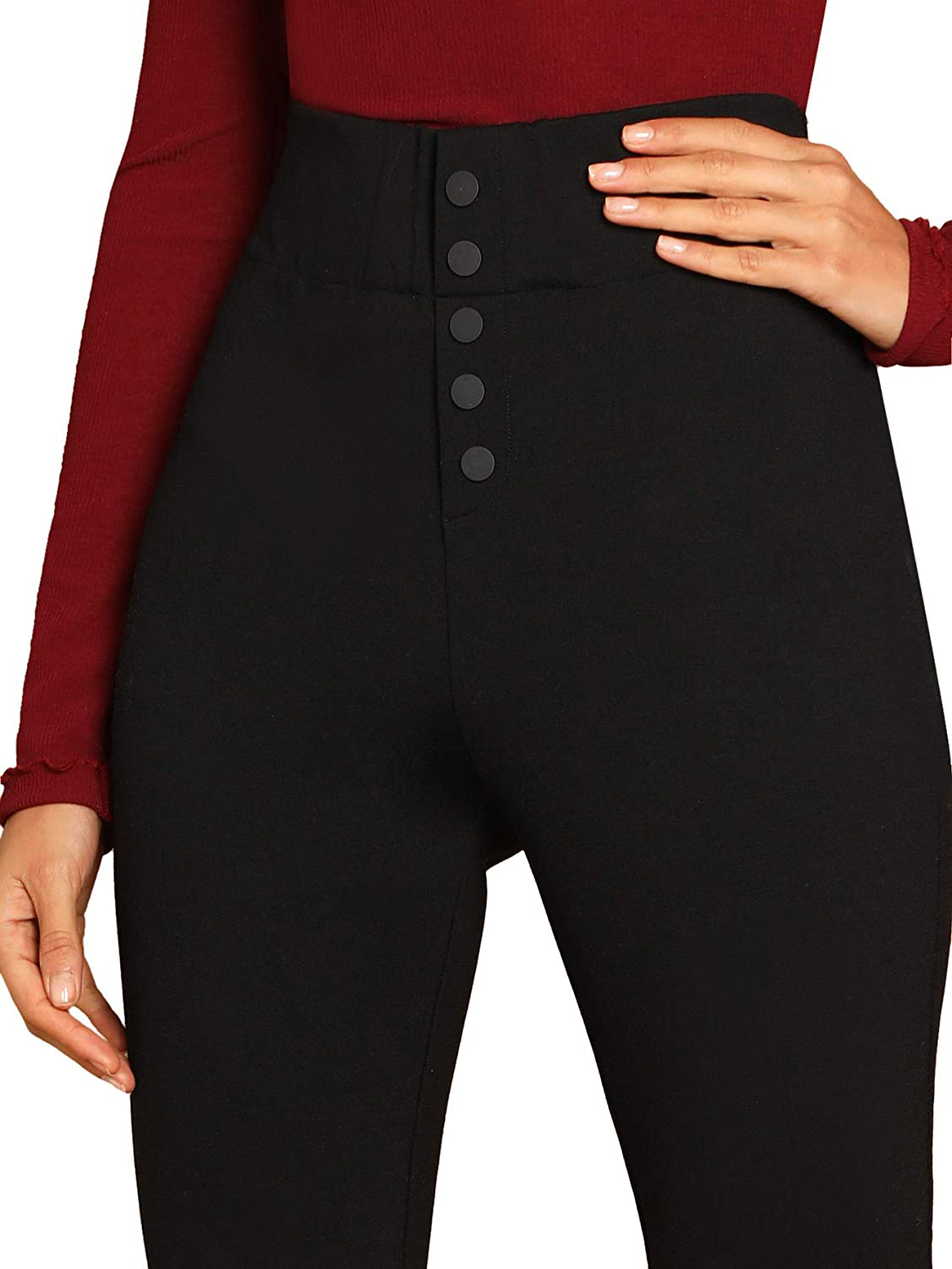 SweatyRocks Women's Casual Skinny Leggings Stretchy High Waisted Work Pants Apparel & Accessories > Clothing > Activewear SweatyRocks   