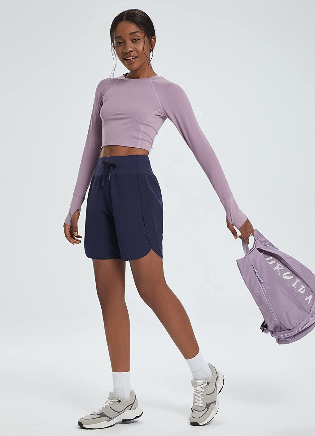 BALEAF Women'S 7" Long Shorts Lightweight for Running Workout Hiking Unlined Zipper Pocket Quick Dry Apparel & Accessories > Clothing > Shorts Kylie Max   