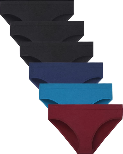 Areke Womens Bikini Panties Seamless Underwear, Soft Stretch Cheekini Hipster Briefs 6 Pack  Areke Assorted Small 