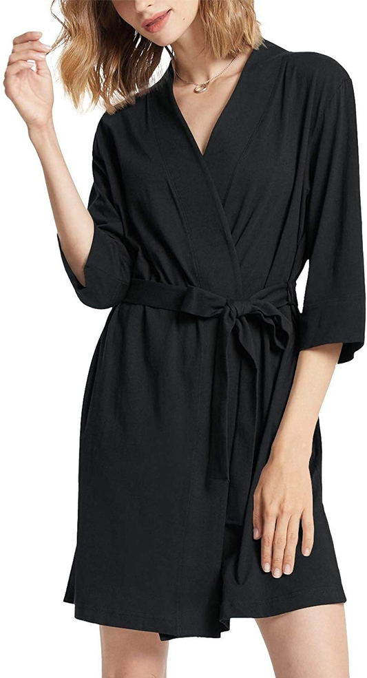 SIORO Womens Cotton Robe Kimono Lightweight Robes Short Knit Bathrobe Soft House Sleepwear Ladies Loungewear XS-3XL Apparel & Accessories > Clothing > Sleepwear & Loungewear > Robes KYLIE MAX   