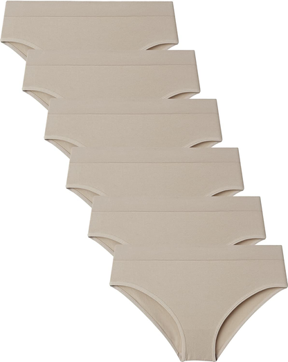 Areke Womens Bikini Panties Seamless Underwear, Soft Stretch Cheekini Hipster Briefs 6 Pack  Areke Nude 6pack Medium 