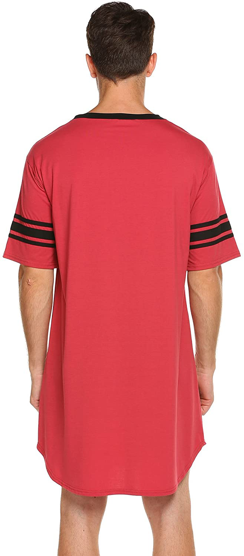 Ekouaer Men'S Nightshirt, Cotton Nightwear Comfy Big&Tall V Neck Short Sleeve Soft Loose Pajama Sleep Shirt Apparel & Accessories > Clothing > Sleepwear & Loungewear > Nightgowns Kylie Max   