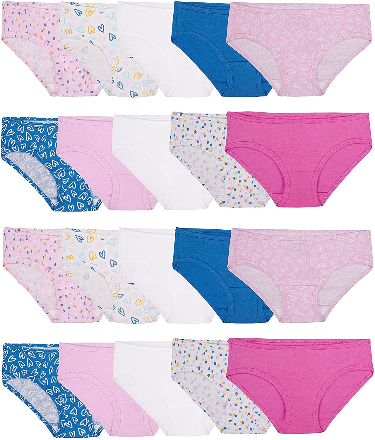 Fruit of the Loom Girls' Cotton Hipster Underwear Apparel & Accessories > Clothing > Underwear & Socks > Underwear Fruit of the Loom 20 Pack - Fashion Assorted 4 