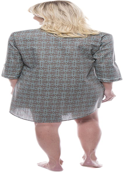 Noble Mount Women'S 100% Cotton Poplin Long Sleeve Tunic Sleep Shirt Apparel & Accessories > Clothing > Sleepwear & Loungewear > Nightgowns Kylie Max   