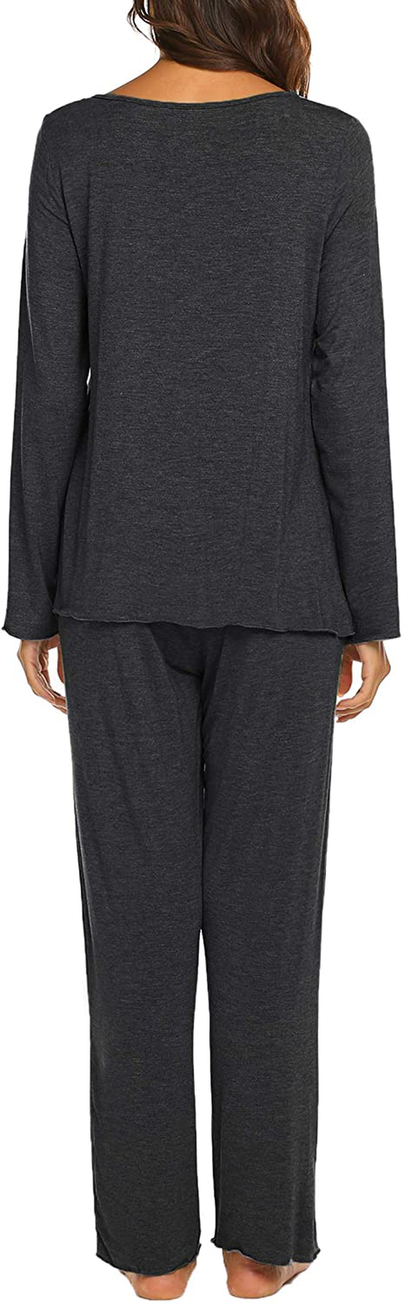 Ekouaer Women'S Pajama Set Long Sleeve Sleepwear Soft Loungewear Sets Pajamas Top and Pants Pjs S-XXL Apparel & Accessories > Clothing > Sleepwear & Loungewear Kylie Max   