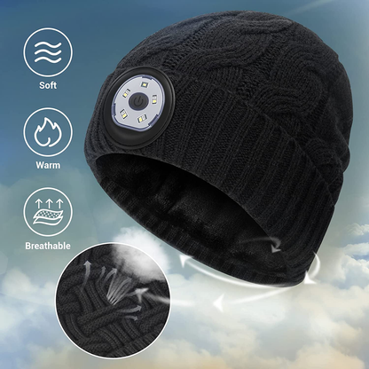 Gifts for Men Beanie Hat with Light - Christmas Stocking Stuffers Dad Gifts for Women Husband Boyfriend Brother Him Grandpa Headlamp Warm Winter Cap, Flashlight Hat for Fishing Running Camping Arts & Entertainment > Party & Celebration > Gift Giving WINCHY   